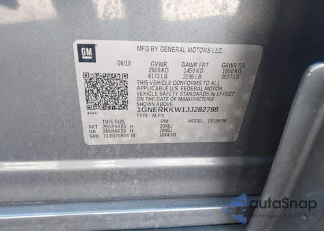 2018 Chevrolet Traverse Premier из США, поврежденный, VIN 1GNERKKW1JJ282788